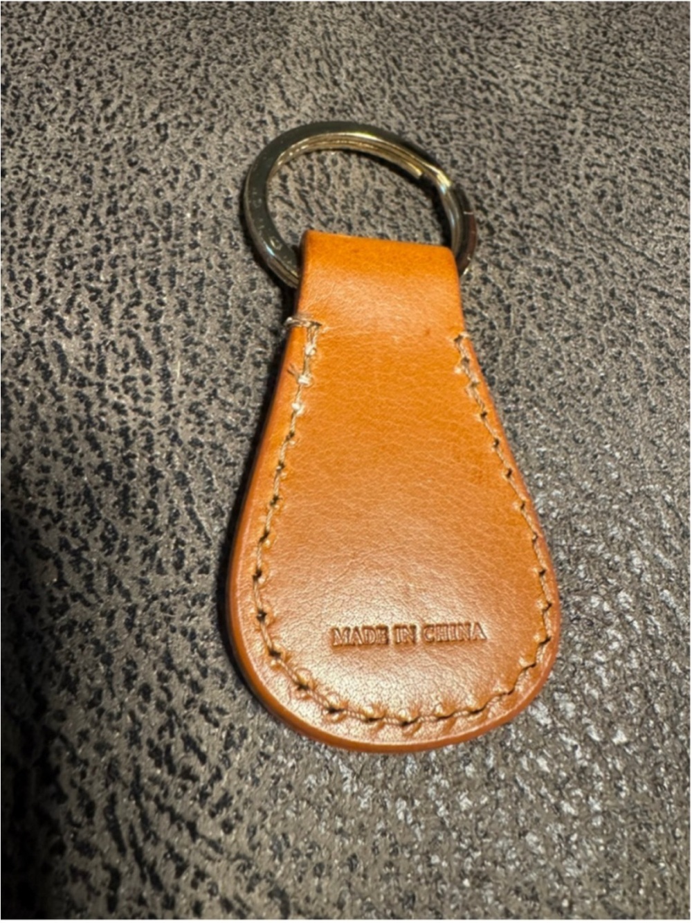 Dooney & Bourke Brown Leather Key Fob with Embossed DB Logo - Picture 2 of 2